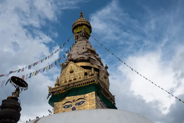 Swayambhunath stupa Oog Boeddha Kathmandu — Stockfoto