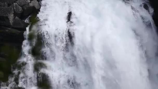 Vattenfall på berg flod i sommar — Stockvideo