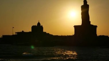 Sunrise denizden Kanyakumari Comorin cape