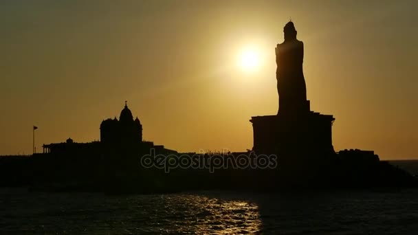 Sunrise denizden Kanyakumari Comorin cape — Stok video