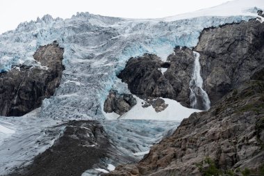 Mavi buz buzul açık. Buer buzul, Norveç.