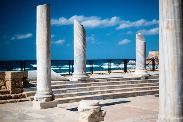 Ruines de l'ancienne Cesarea construite par Hérode, Israël — Photo