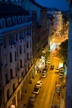 Gece görünümü eski Budapeşte Macaristan