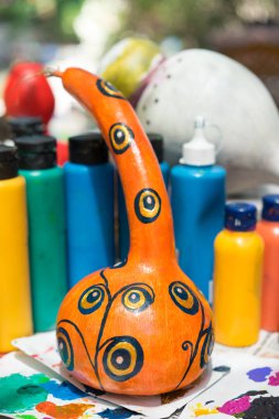 Kabak oryantal Türk lambalar Antalya, Türkiye - 25 Haziran 2017