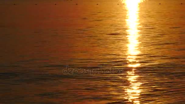 Reflection of sunrise on the sea waves Turkey — Stock Video