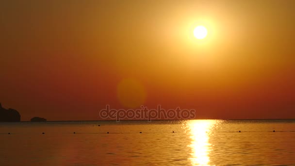 Reflection of sunrise on the sea waves Turkey — Stock Video