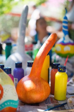 Kabak oryantal Türk lambalar Antalya, Türkiye - 25 Haziran 2017