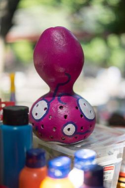 Kabak oryantal Türk lambalar Antalya, Türkiye - 25 Haziran 2017