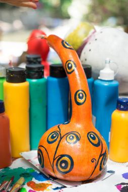 Kabak oryantal Türk lambalar Antalya, Türkiye - 25 Haziran 2017