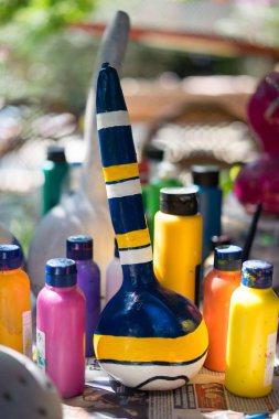 Kabak oryantal Türk lambalar Antalya, Türkiye - 25 Haziran 2017