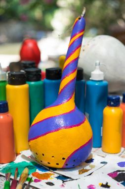 Kabak oryantal Türk lambalar Antalya, Türkiye - 25 Haziran 2017