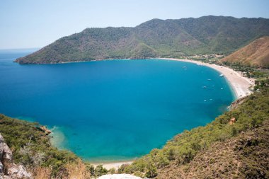Parlak mavi deniz laguna arka plan Türkiye