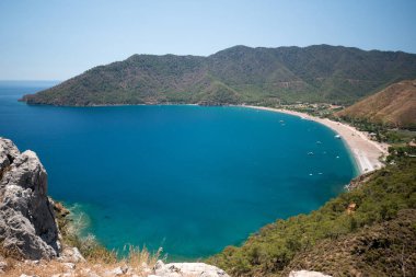 Parlak mavi deniz laguna arka plan Türkiye