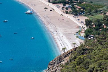 Parlak mavi deniz laguna arka plan Türkiye