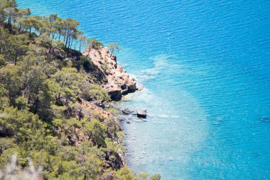 Parlak mavi deniz laguna arka plan Türkiye