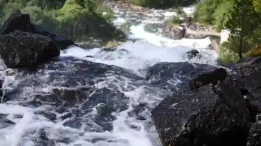 Yaz aylarında nehir dağ, şelale