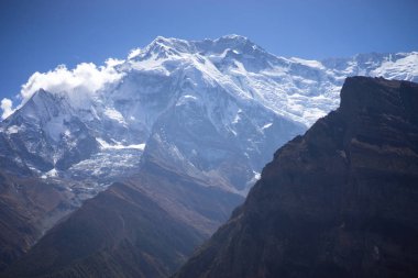 Annapurna tepe ve pass Himalaya dağlarında Annapurna bölge, Nepal