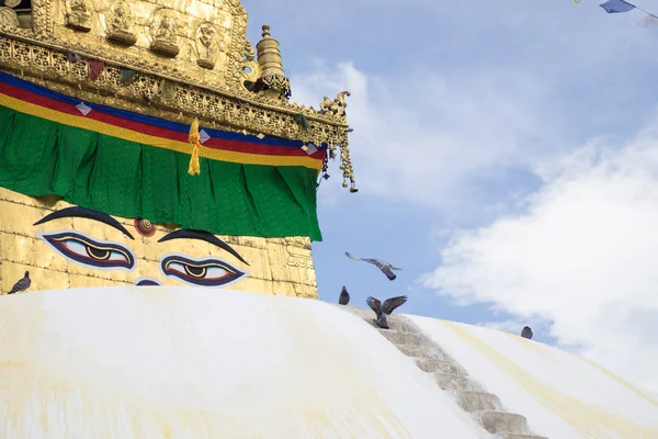 Swayambhunath sztúpa Szem Buddha Kathmandu — Stock Fotó