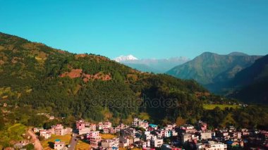 Himalaya dağ Besisahar, Nepal - 19 Ekim 2017