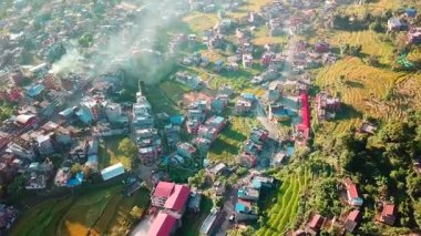 Himalaya dağ Besisahar, Nepal - 19 Ekim 2017