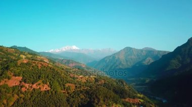 Himalaya dağ Besisahar, Nepal - 19 Ekim 2017