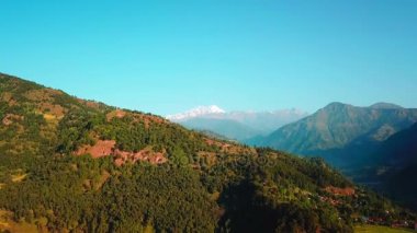 Himalaya dağ Besisahar, Nepal - 19 Ekim 2017