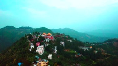 Himalaya Dağları, Nepal vadide yukarıda günbatımı