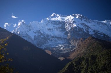 Tepe ve orman Himalaya dağlarında Annapurna bölge, Nepal