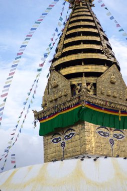 Swayambhunath aptalı Buddha Katmandu 'nun gözü