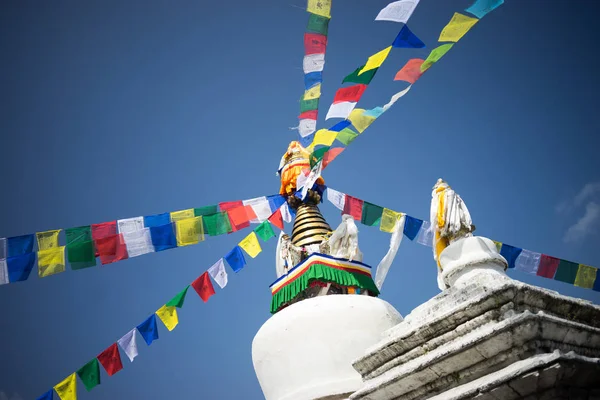Stupa 히말라야 산, 네팔 안나푸르나 지역 — 스톡 사진