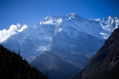 Annapurna tepe ve pass Himalaya dağlarında Annapurna bölge, Nepal