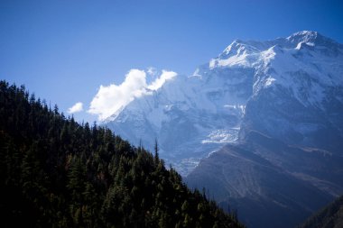 Annapurna tepe ve pass Himalaya dağlarında Annapurna bölge, Nepal