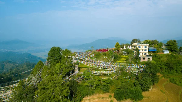 히말라야 산, 네팔 계곡 위에 석양 — 스톡 사진