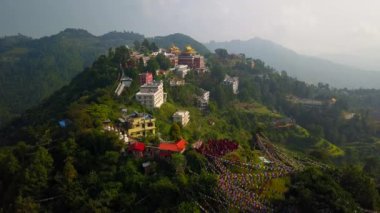 Tibet rahipleri manastır Vadisi Katmandu, Nepal - 17 Ekim 2017 yakınındaki