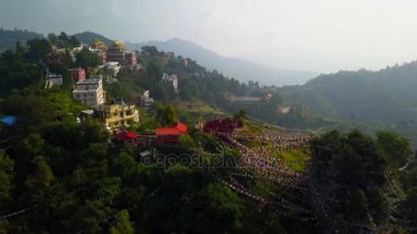 Tibet rahipleri manastır Vadisi Katmandu, Nepal - 17 Ekim 2017 yakınındaki