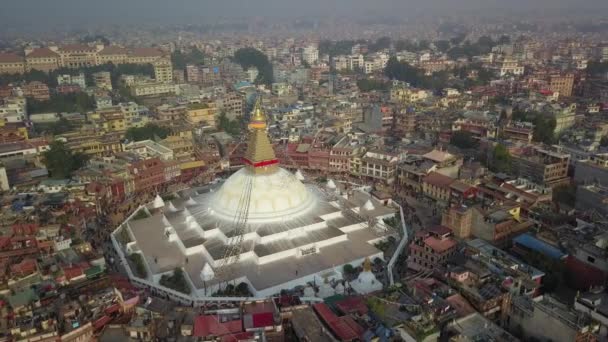 Stupa Bodhnath Kathmandu, Nepal - 26 oktober 2017 — Stockvideo