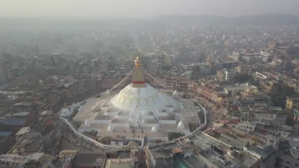 Stupa Bodhnath Kathmandu, Nepal - 26 oktober 2017 — Stockvideo