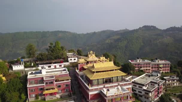 チベットの修道士修道院、2017 年 10 月 17 日 - ネパール ・ カトマンズ盆地付近 — ストック動画