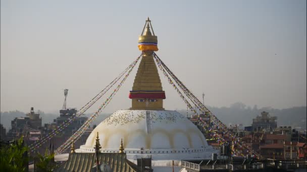 Stupa Bodhnath Kathmandu, Nepal - 26 oktober 2017 — Stockvideo