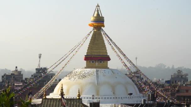 Stupa Bodhnath Kathmandu, Nepal - October 26, 2017 — Stock Video