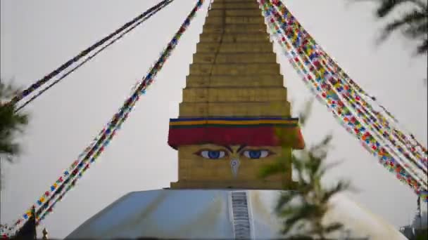 Bodhnath Stupa v Nepálu — Stock video