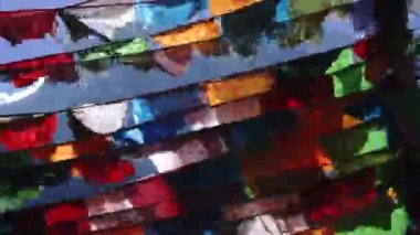 Himalaya dağlarında dua bayrağı, Annapurna bölgesi, Nepal