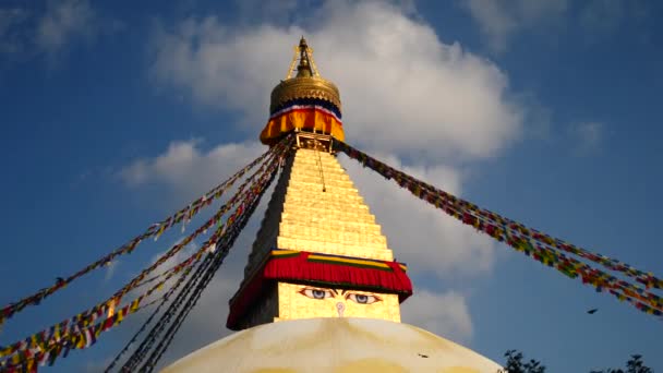 Stupa Bodhnath Kathmandu, Nepál - 26. října 2017 — Stock video