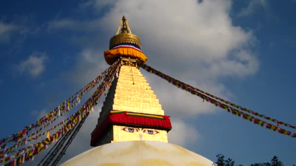 Stupa Bodhnath加德满都- 2017年10月26日 — 图库视频影像