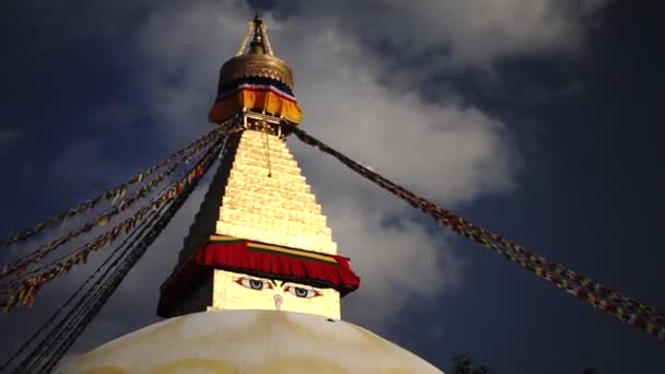 Stupa Bodhnath Kathmandu, Nepal - 26 oktober 2017 — Stockvideo