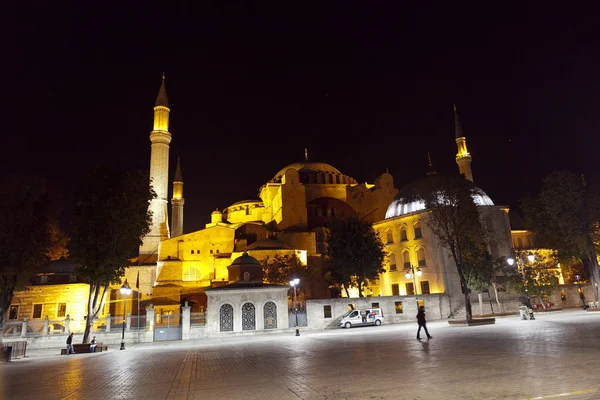 Aya sophia in istanbul truthahn bei nacht — Stockfoto