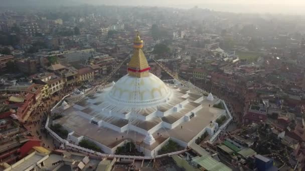 Stupa Bodhnath加德满都- 2017年10月26日 — 图库视频影像