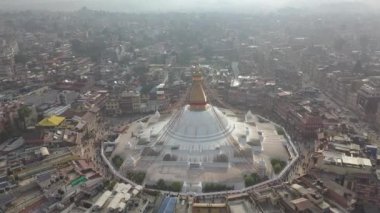 Stupa Bodhnath Katmandu, Nepal 4k video düz profili Cinelike