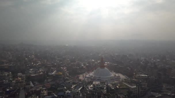 尼泊尔加德满都的斯图帕·博德纳特4k 视频平面简介 cinelike — 图库视频影像