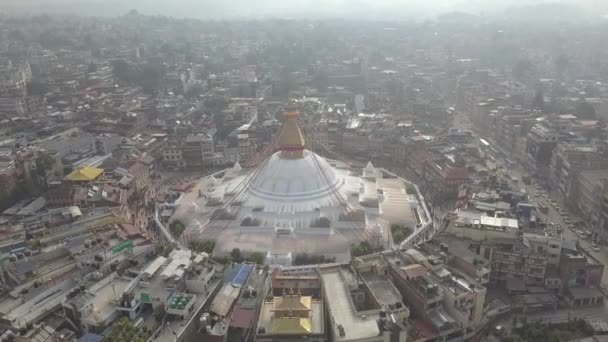 Stúpa Bodhnath Káthmándú, Nepál 4k video plochý profil Cinelike — Stock video